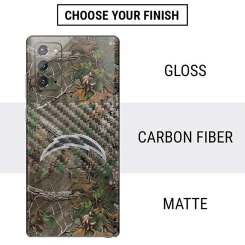 NFL Los Angeles Chargers Realtree Xtra Green Camo Galaxy Note20 5G Skin